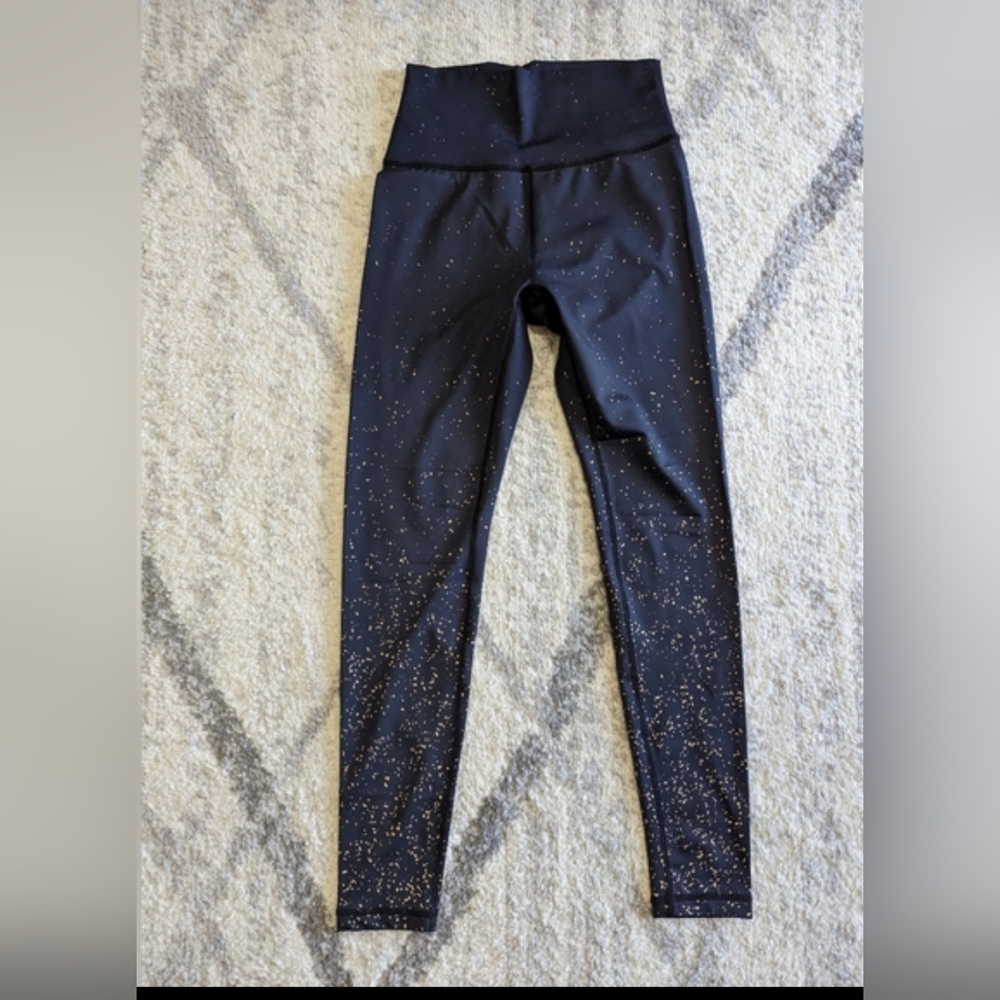 Buffbunny Black & Gold Rose Collection Leggings, size S